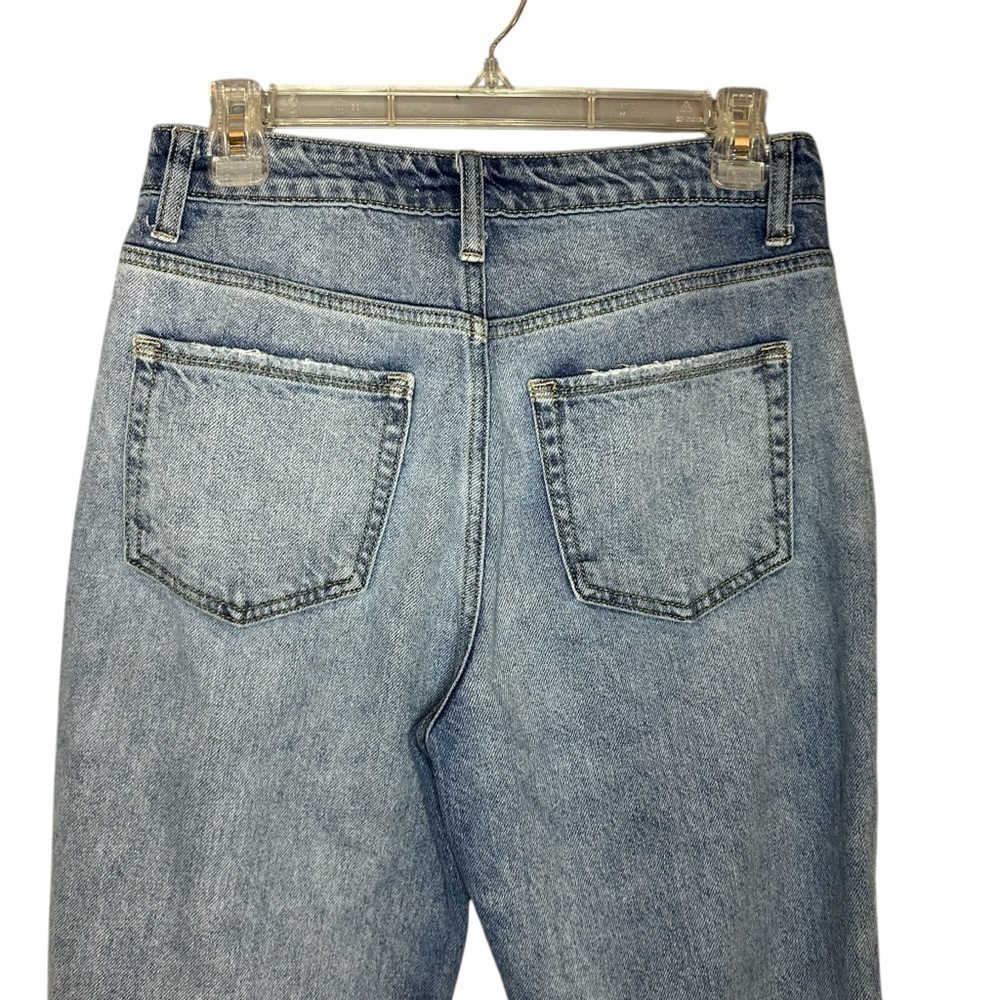 Flying Monkey Distressed Crop Jeans Size 27 Raw Hem Light Wash Denim - Picture 3 of 11